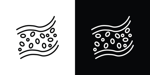 Blood vessel icon in black. flat graphic vector icon