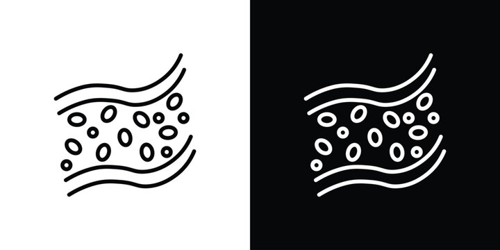 Blood vessel icon in black. flat graphic vector icon