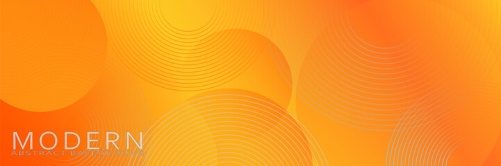 abstract orange banner background with circle lines. Eps 10