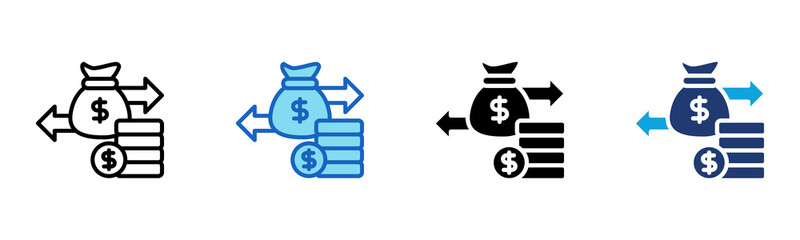 Money Exchange icon Multi Style Vector Illustration 