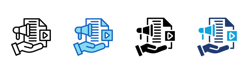 Content Marketing icon Multi Style Vector Illustration 