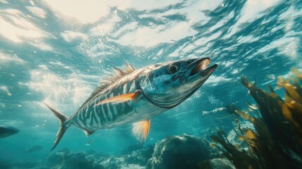 A wild Australian mackerel, showing the excellent marine environment in which it lives,