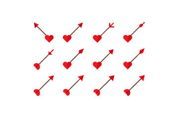 different-cupid-arrow-icon-sets-on-white-