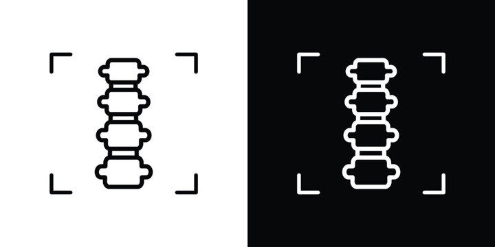 Body spine scan icon in black. flat graphic vector icon