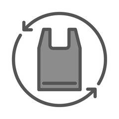 recycle plastic filled outline icon. recycle plastic waste color line illustration.