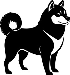 Akita  black silhouette vector icon  
