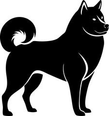 Akita  black silhouette vector icon  