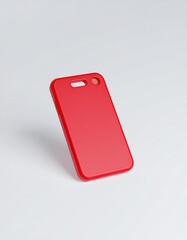 Red Phone Case Mockup with Minimalist Design. (1)