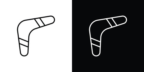 Boomerang icon in black. flat graphic vector icon