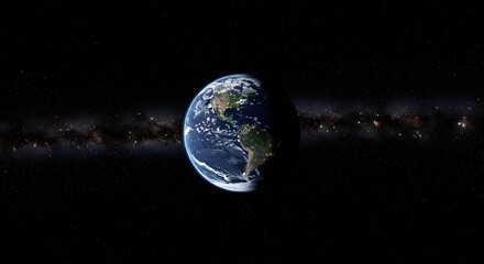 Earth, Planet, Space, Earth from Space with Milky Way Galaxy