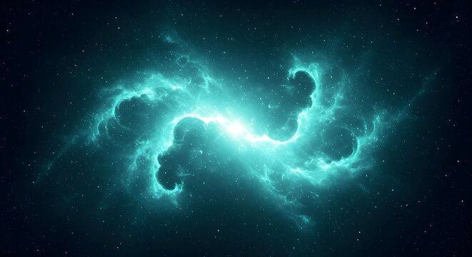 Nebula, Galaxy, Space, Celestial Nebula Teal Galactic Collision