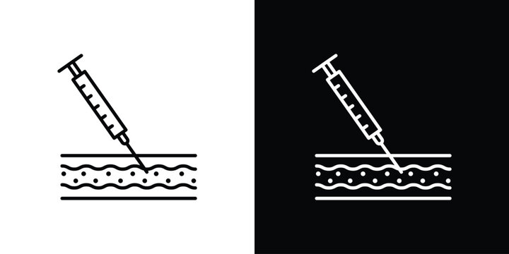 Botox injection icon in black. flat graphic vector icon