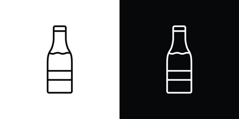 Bottle icon in black. flat graphic vector icon