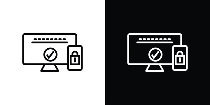 2FA Multifactor verification icon in black. flat graphic vector icon