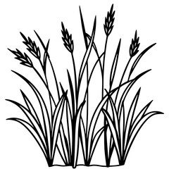 Floral Grassline Vector Art