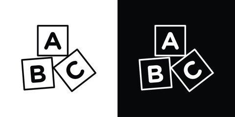 Abc icon in black. flat graphic vector icon
