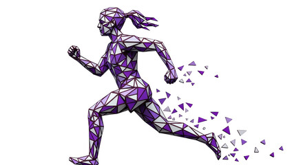 Isolated Geometric Running Woman