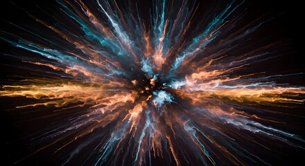 Fototapeta premium Abstract, Art, Background, Cosmic Explosion Abstract Burst of Color and Light