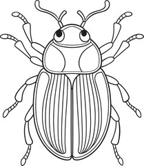 Beetle insect page for fun bug coloring