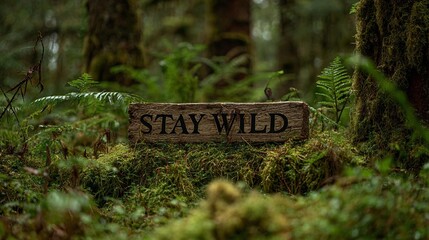 Elegant typographic artwork featuring the phrase "Stay Wild" for prints, home interiors, or digital promotions.