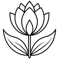 Fototapeta premium Fresh Bloom Line Art Vector