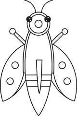 Firefly cute coloring page for bug fun