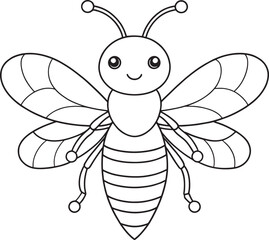 Honeybee coloring design for young children