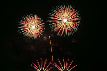 Colorful Fireworks Display Over Water