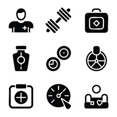 Pixel Art Icons: Fitness, Health, and Wellness - Perfect for App Design and Branding