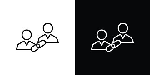 Affiliate link icon in black. flat graphic vector icon