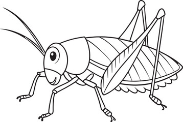 Katydid coloring worksheet for young learners