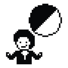 Cartoon cute business concept pixel cartoon 8bit character man businessman smart work game decoration business 8 bit male career character game 8bit png vector.