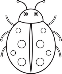 Ladybug bug art for little kids to color