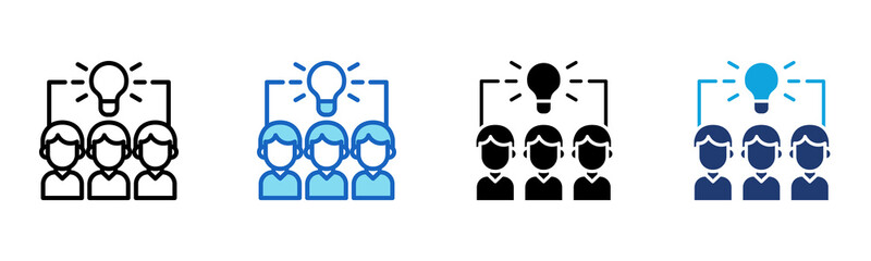 Brainstroming icon Multi Style Vector Illustration 