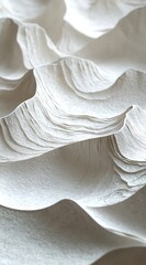 Elegant White Paper Texture Background Abstract Art Design with Subtle Undulating Hills and Waves