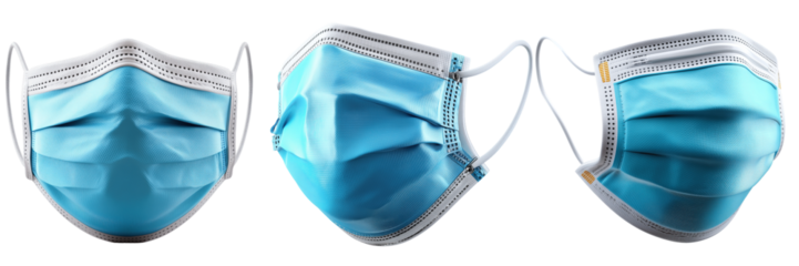 Protective masks displayed in studio for health awareness photography