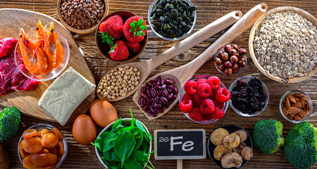 Food products being rich sources of iron