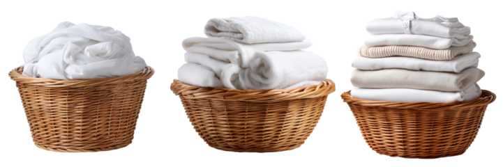 Still life of neatly organized towels in a cozy home laundry room