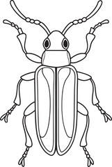 Longhorn beetle coloring fun for learners
