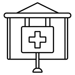 Obraz premium Hospital Direction Icon Outline Vector