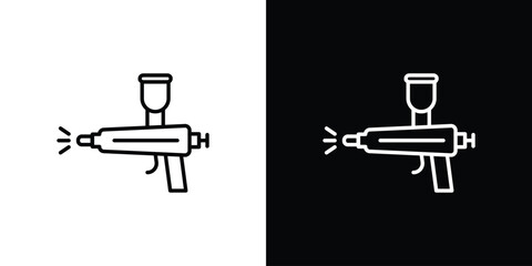 Airbrush icon in black. flat graphic vector icon