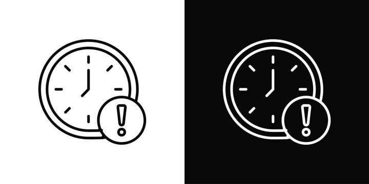 Alarm exclamation icon in black. flat graphic vector icon