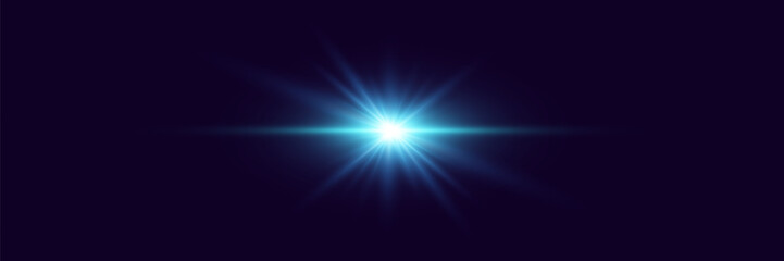 Light effect flash with rays. Vector illustrator