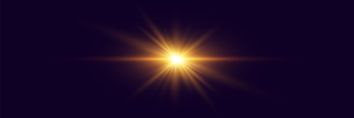 Light effect flash with rays. Vector illustrator