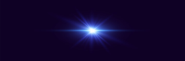 Light effect flash with rays. Vector illustrator