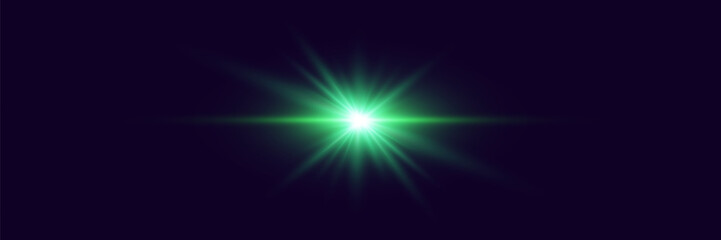 Light effect flash with rays. Vector illustrator
