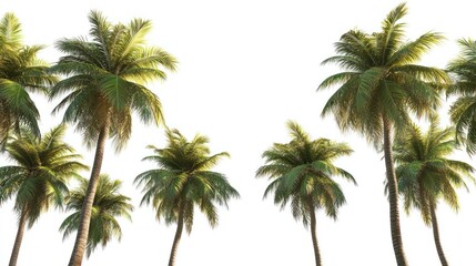 Obraz premium Tropical palm trees against a white background