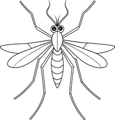 Mosquito insect drawing for learning fun