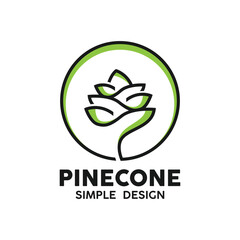 Pine cone icon logo design vector