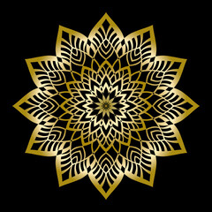 Mehndi Henna Drawing Circular Mandala pattern for tattoo, decoration premium product poster or painting. Decorative ornament in ethnic oriental style. Outline doodle hand draw illustration